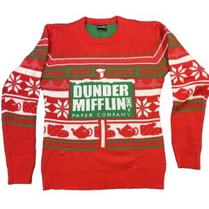 The Office Dunder Mifflin Paper Company Med Y2k Unisex Ugly Chritsmas Sweater